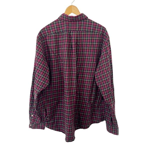 Ralph Lauren Blue Label Red Plaid Button Down 100% Cotton Dress Shirt XXL - Picture 2 of 7